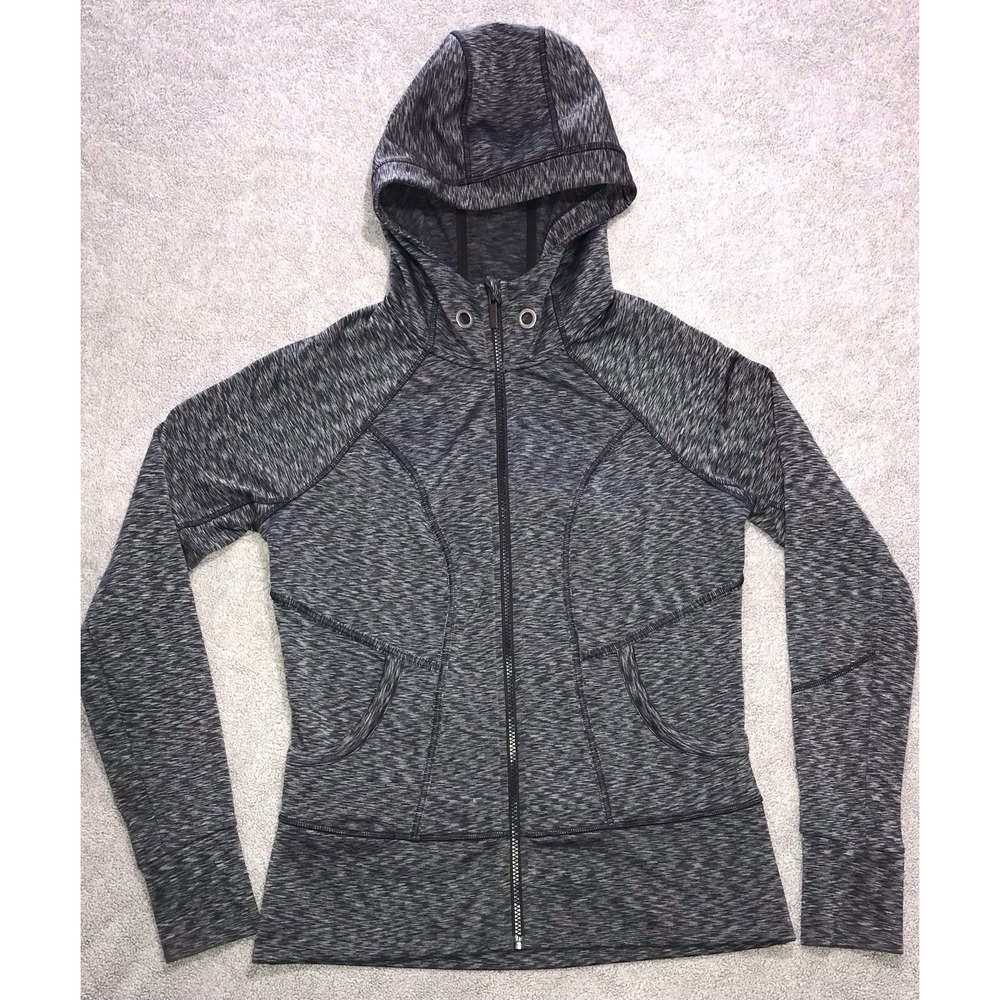 Athleta Womens Gray Athletic Hoodie Sweatshirt Medium Sleeve Pocket - No String